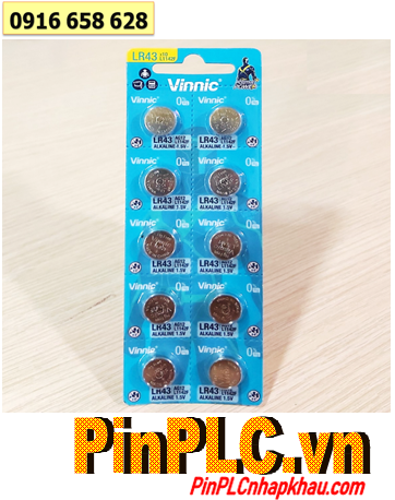 COMBO 01vỉ=10viên Pin đồng hồ 1.5v alkaline Vinnic L1142F LR43 AG12 chính hãng _Giá chỉ 35.000/ Vỉ 10viên